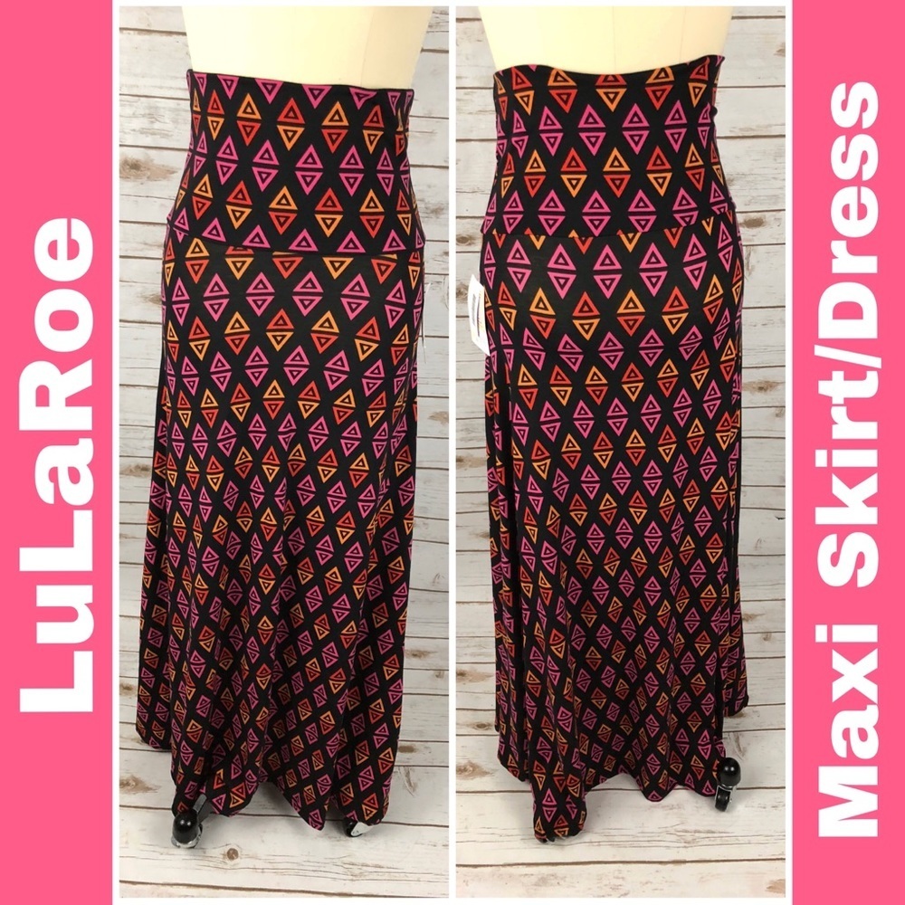 LuLaRoe Geometric Black Maxi Skirt/Dress